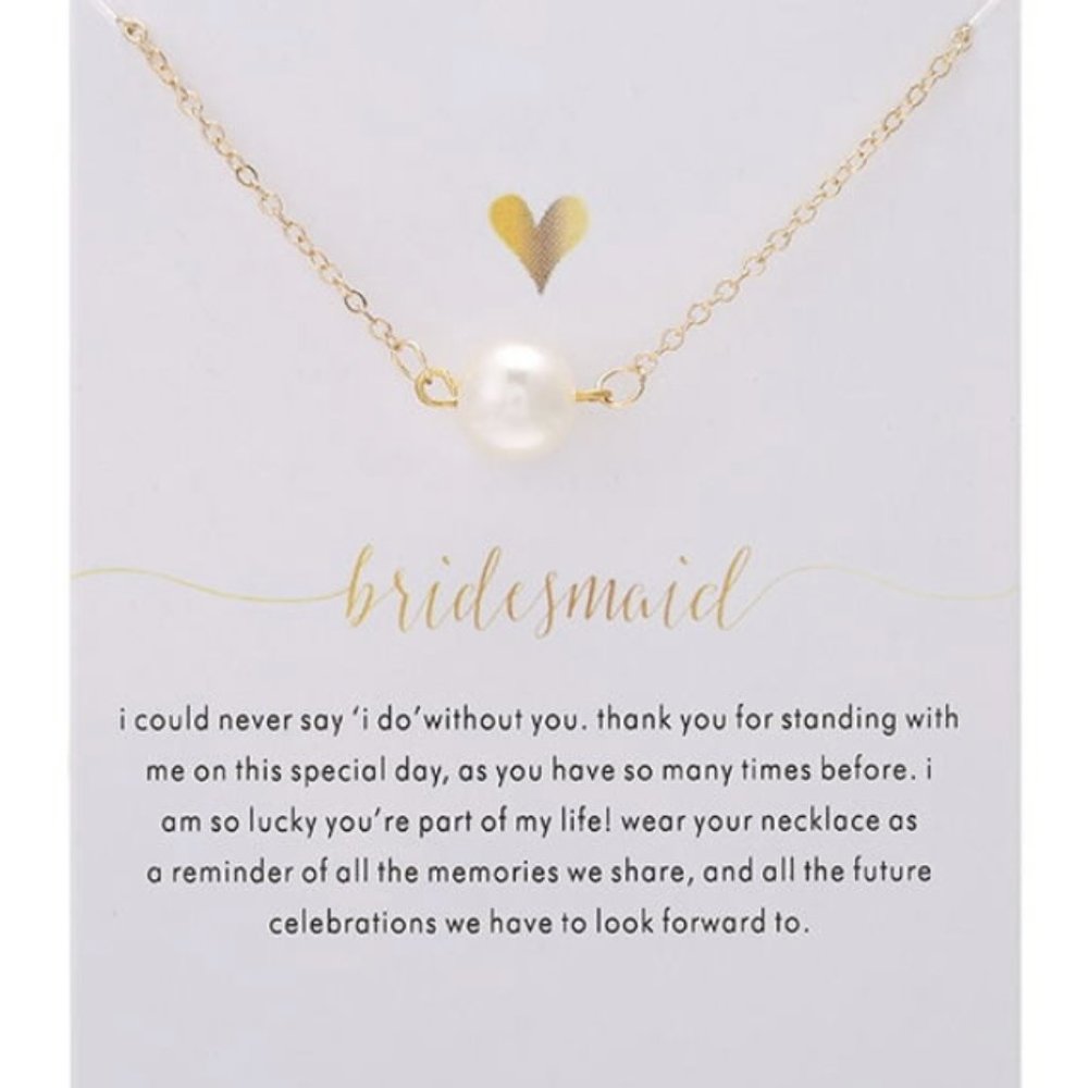 Bridesmaid in Gold Necklace